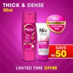 Mec Flawless White Face Wash 100gm With Meclay London Shampoo Thick & Dense 185ml
