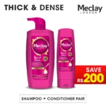 Meclay London Thick & Dense Shampoo 660ml + Conditioner Pair Box Discover the secret to fuller, stronger hair with the Meclay London Thick & Dense Shampoo 660ml + Conditioner Pair Box.