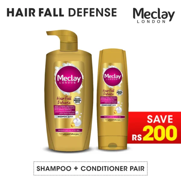Meclay London Hair Fall Defense Shampoo 660ml + Conditioner Pair Box