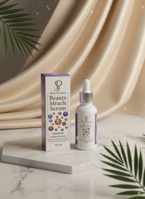 Skin Protein Beauty Miracle Serum with Glutathione & Hyaluronic Acid – Brightening, Hydrating & Anti-Aging Face Serum (30ml)