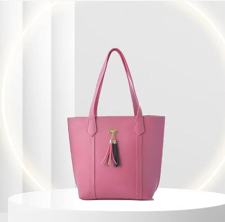 Pink Tassel Tote Bag – Chic Everyday Shoulder Bag