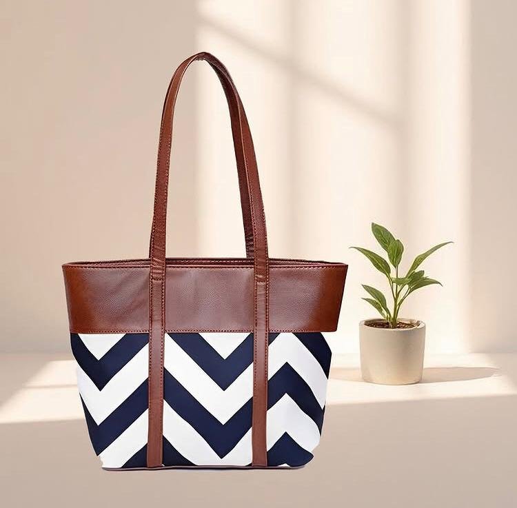 Canberra Tote – Chevron Pattern Shoulder Bag