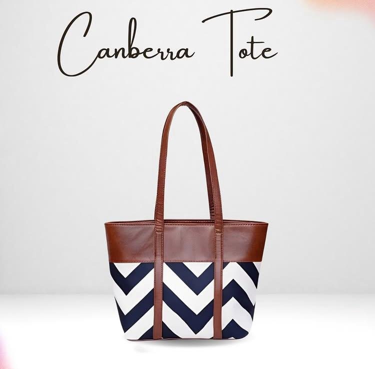 Canberra Tote – Chevron Pattern Shoulder Bag - Image 2